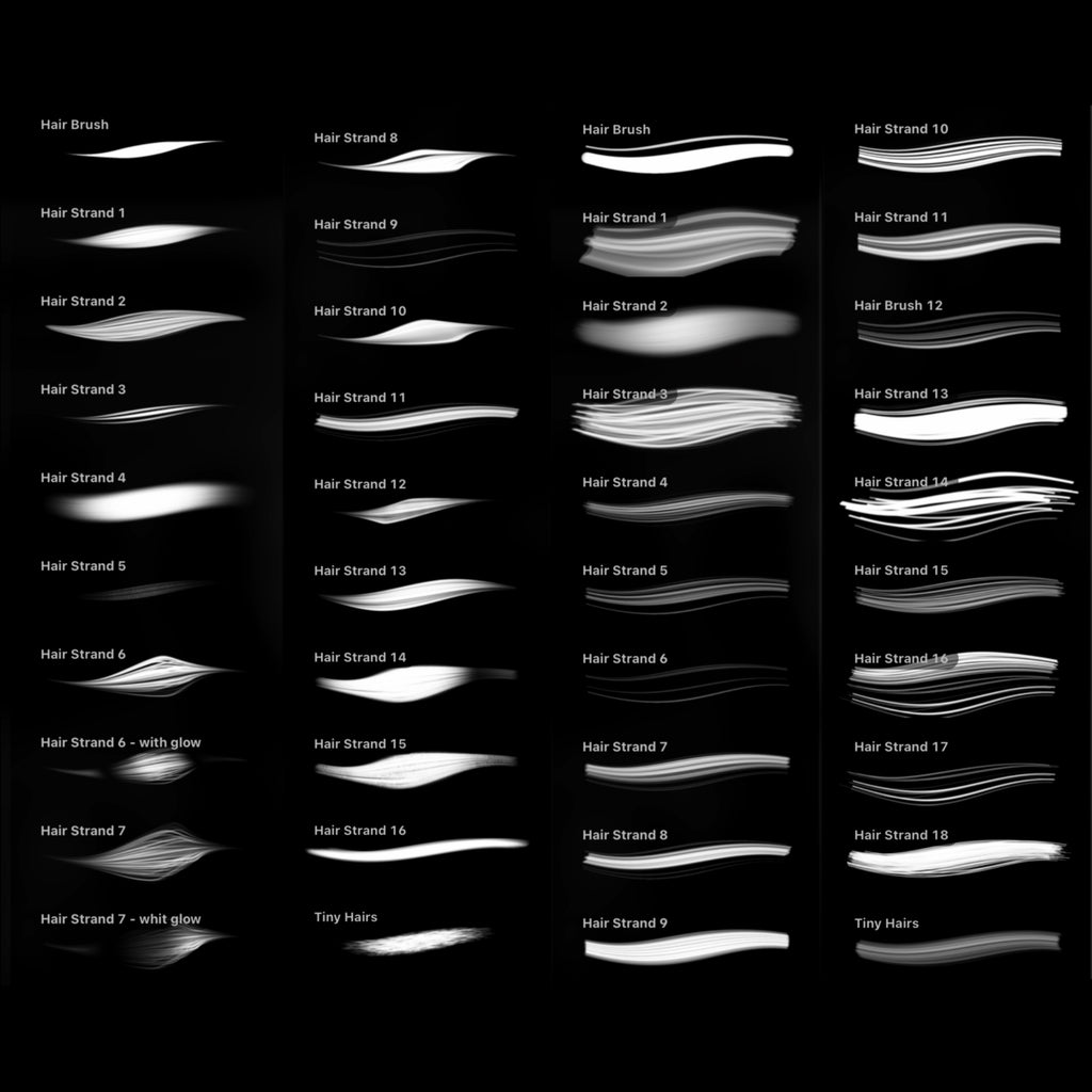 Ultimate Digital Hair Brush Set | Realistic Textures for Procreate & Photoshop