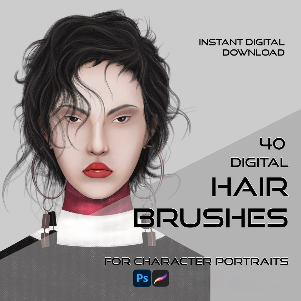 Ultimate Digital Hair Brush Set | Realistic Textures for Procreate & Photoshop